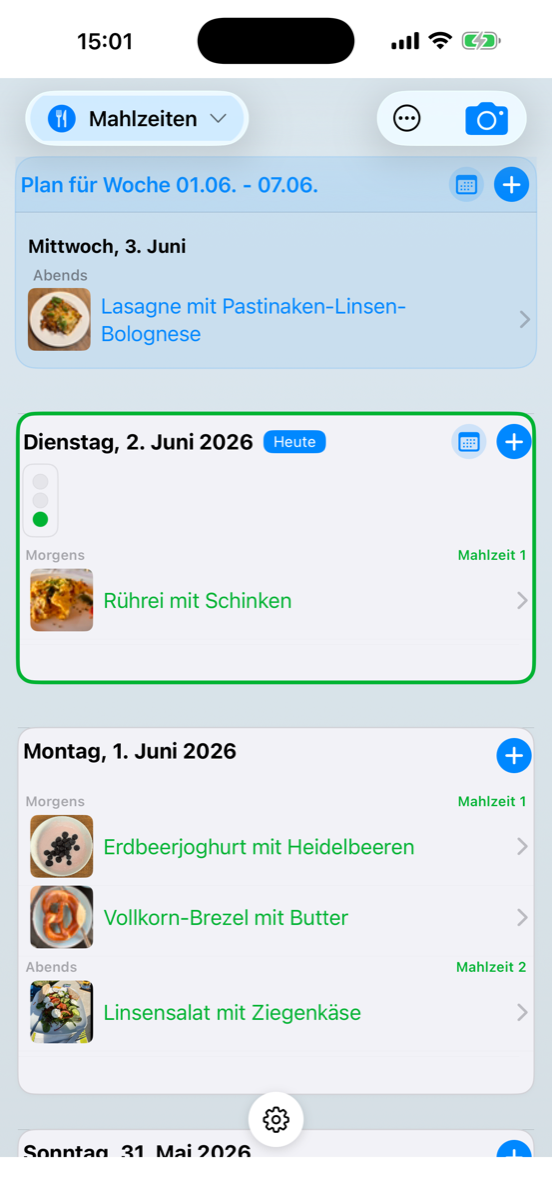 Cook&Track Mahlzeiten-Tagebuch mit Ampel