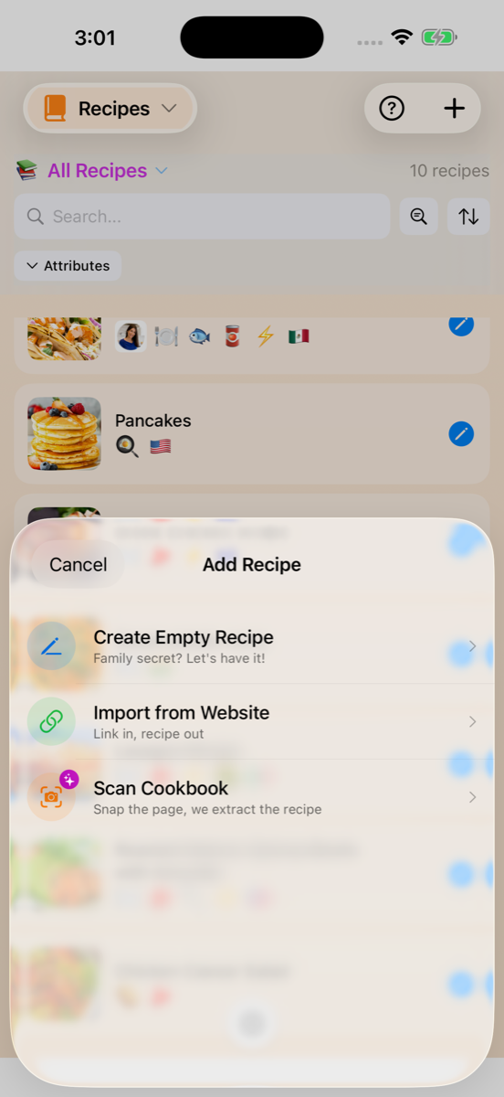 Cook&Track Import recipes - three ways